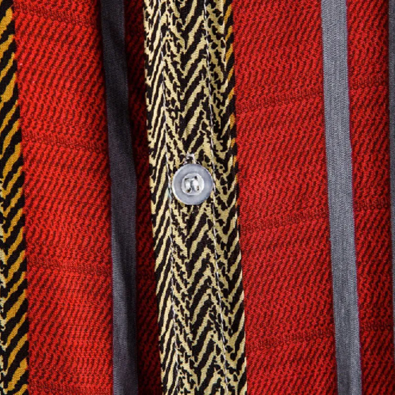 Cotton And Linen Printed Pocket Button-down Shirt sold by Shopnova product image thumbnail 4