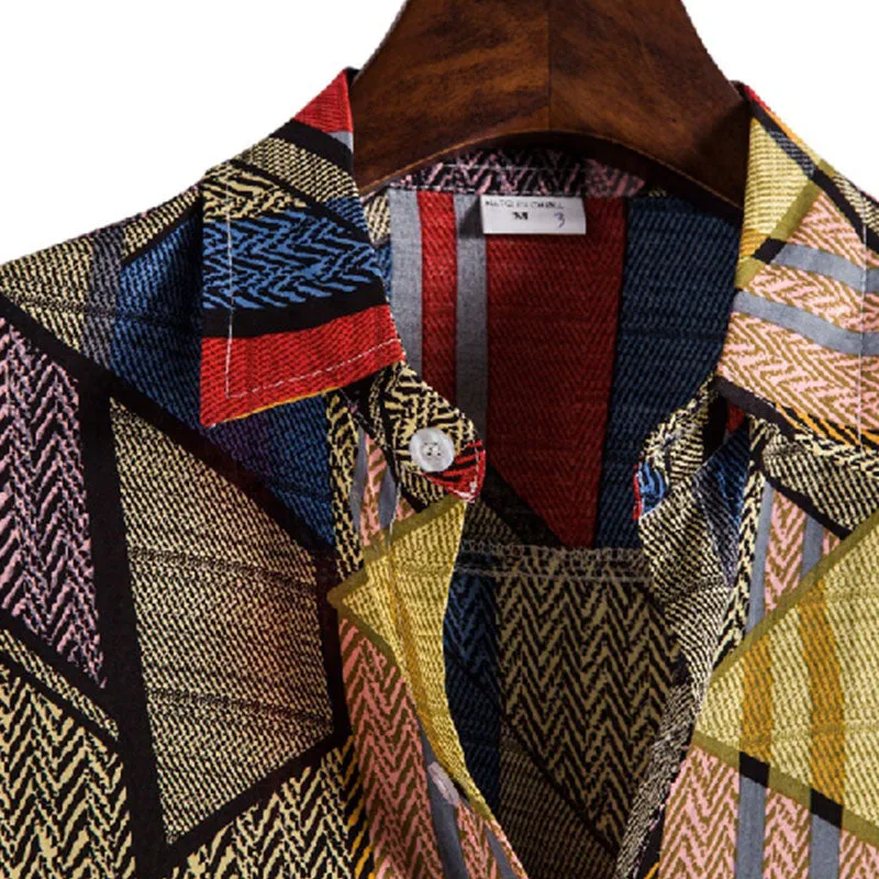 Cotton And Linen Printed Pocket Button-down Shirt sold by Shopnova product image thumbnail 3