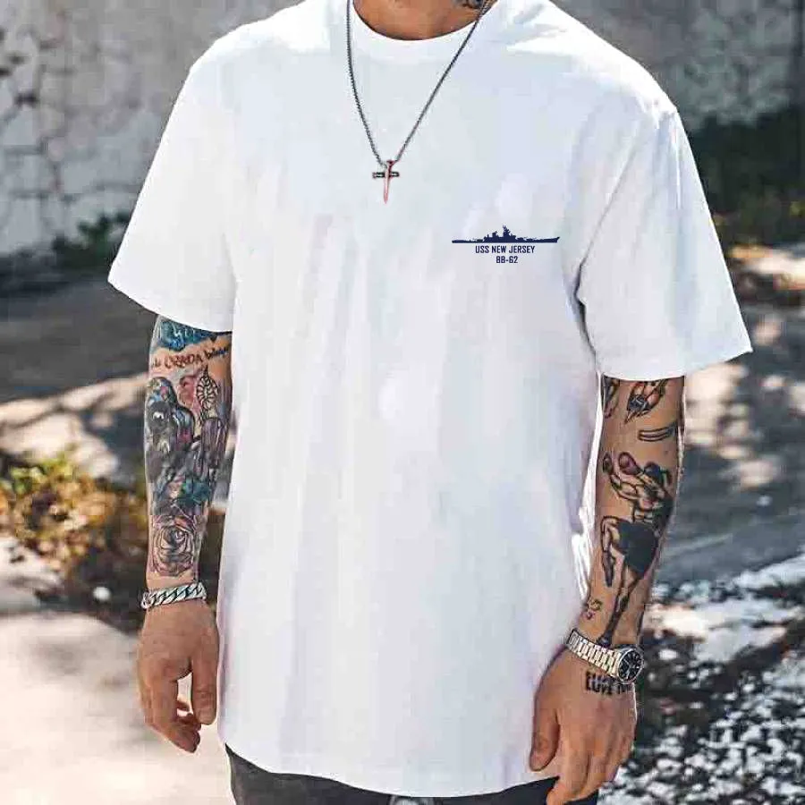Navy New Jersey Battleship BB-62 Graphic Print Men's T-Shirt sold by Shopnova product image thumbnail 2