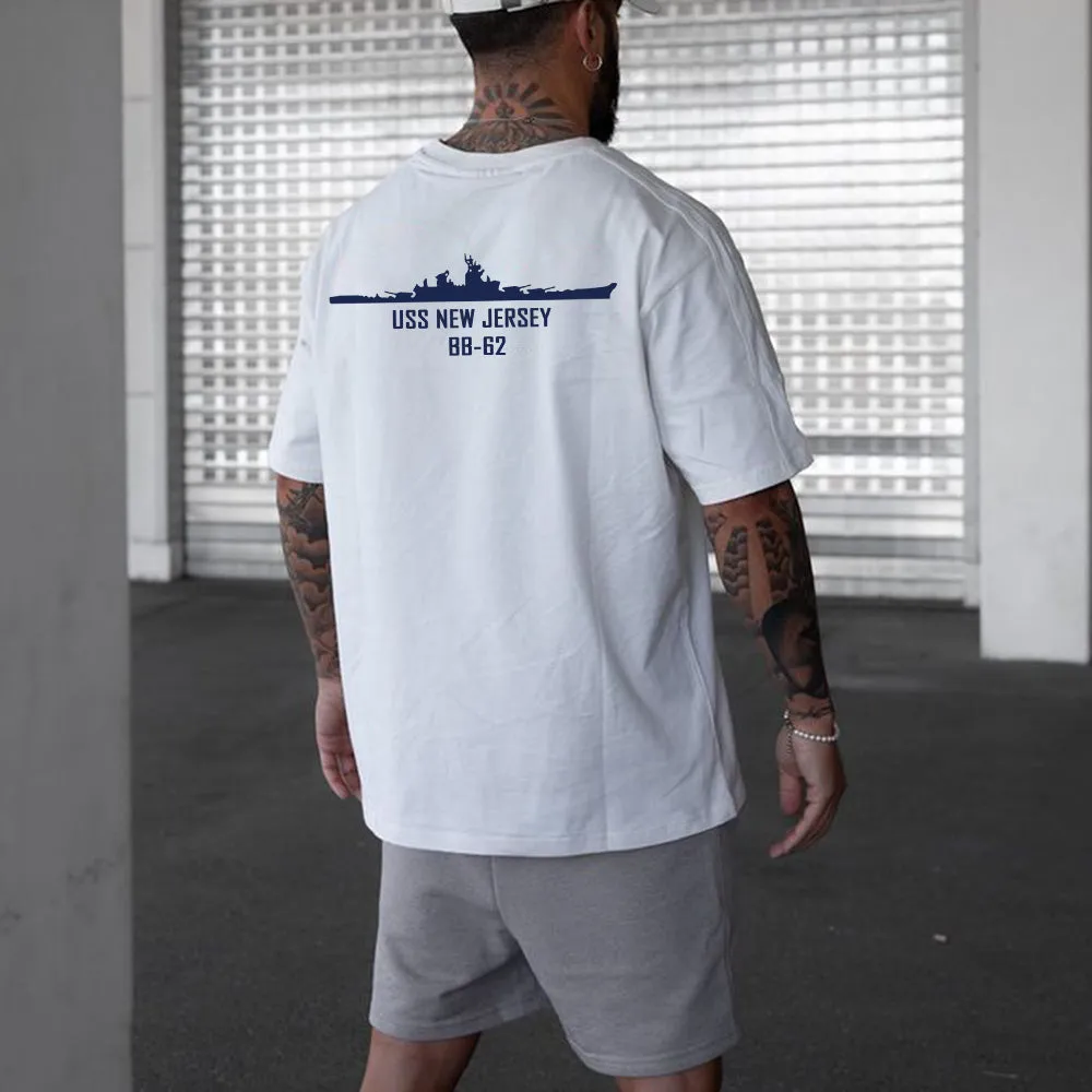 Navy New Jersey Battleship BB-62 Graphic Print Men's T-Shirt sold by Shopnova