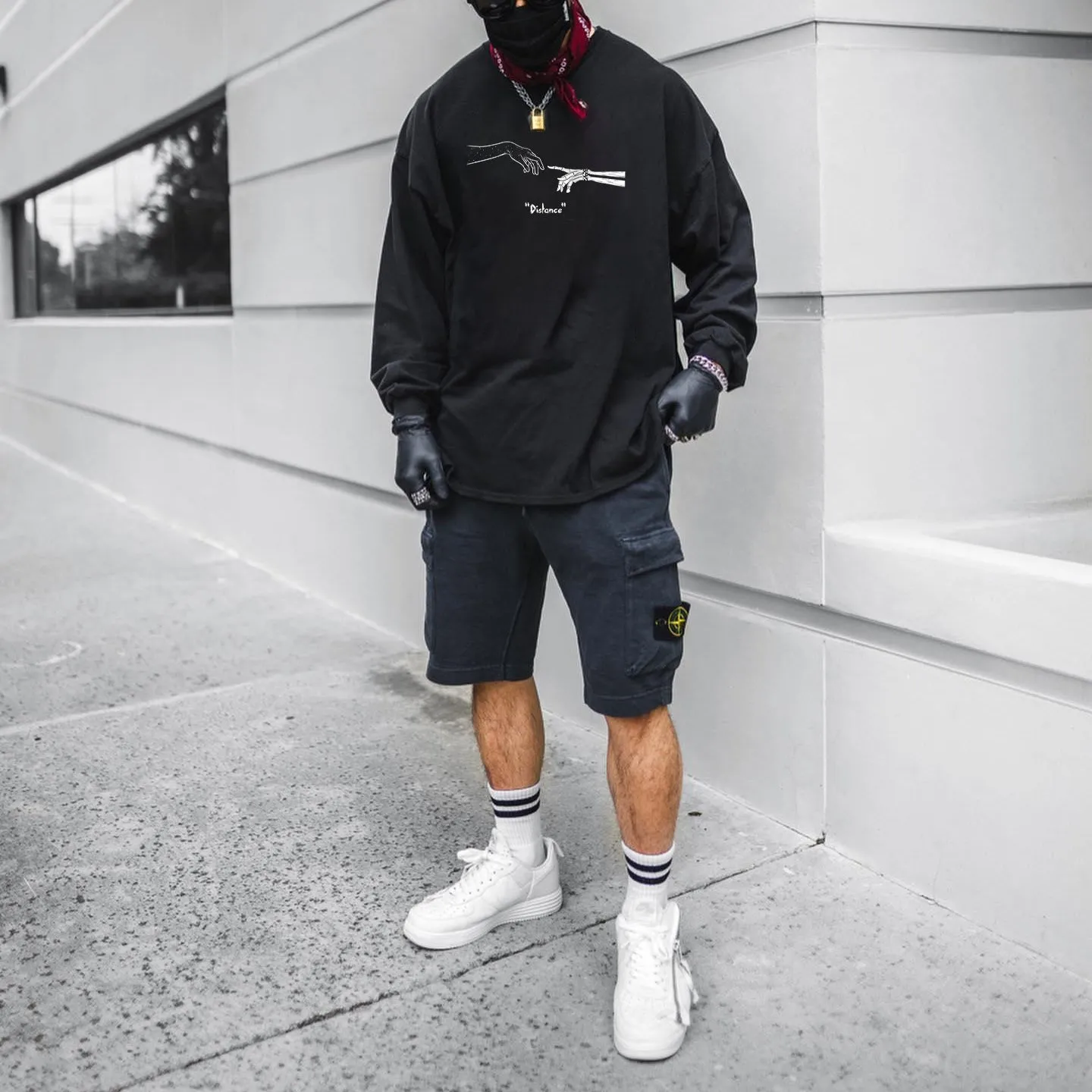 SkeletonPrint Long Sleeve Men's T-Shirt-A sold by Shopnova product image thumbnail 2