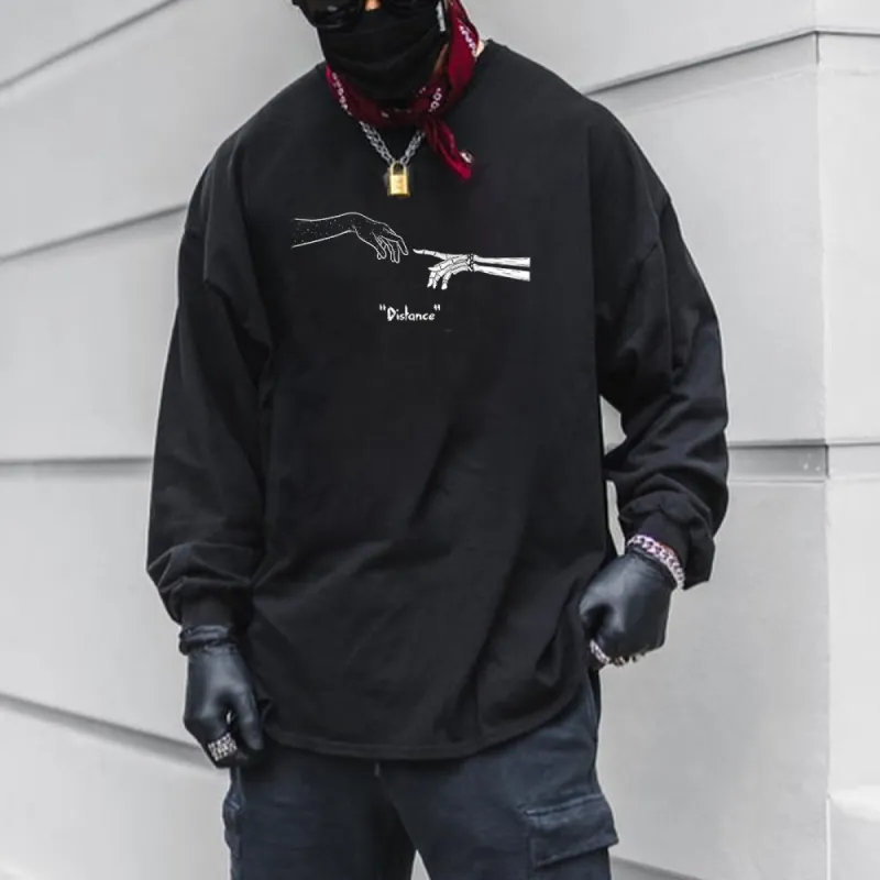 SkeletonPrint Long Sleeve Men's T-Shirt-A sold by Shopnova