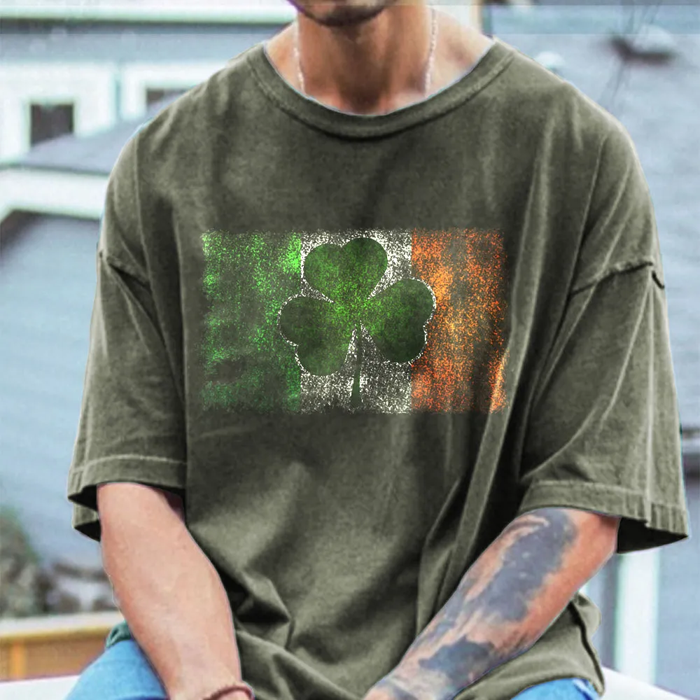 Vintage Irish Shamrock Saint Patrick Day Men's Retro T-shirt sold by Shopnova product image thumbnail 2
