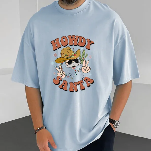 Howdy Santa Claus Print Cotton Tee sold by Shopnova product image thumbnail 2