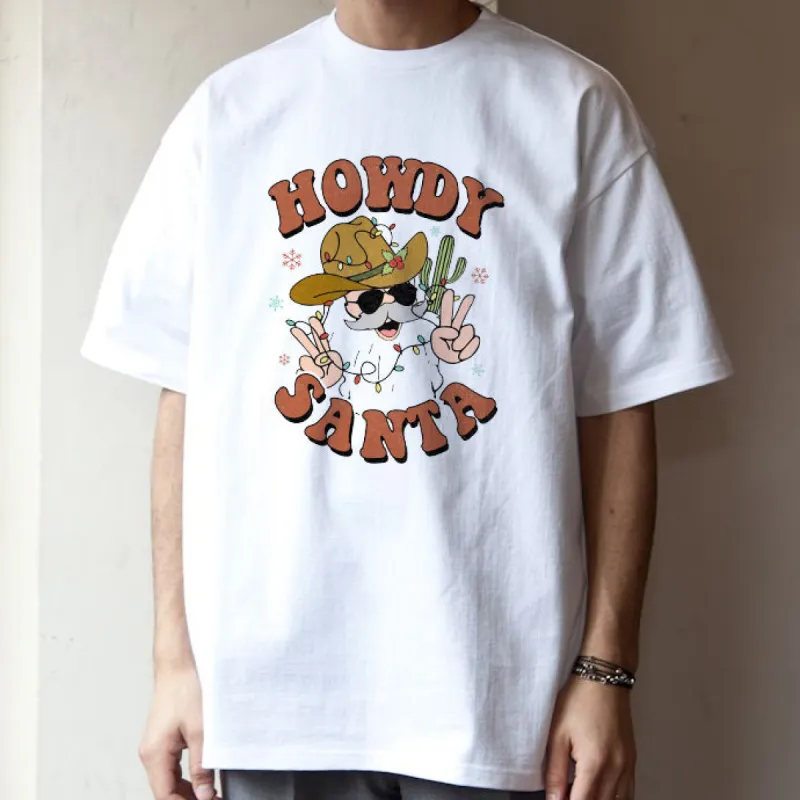 Howdy Santa Claus Print Cotton Tee made by Shopnova