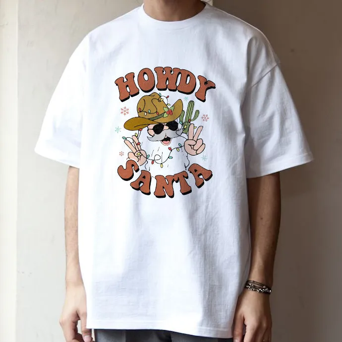 Howdy Santa Claus Print Cotton Tee sold by Shopnova