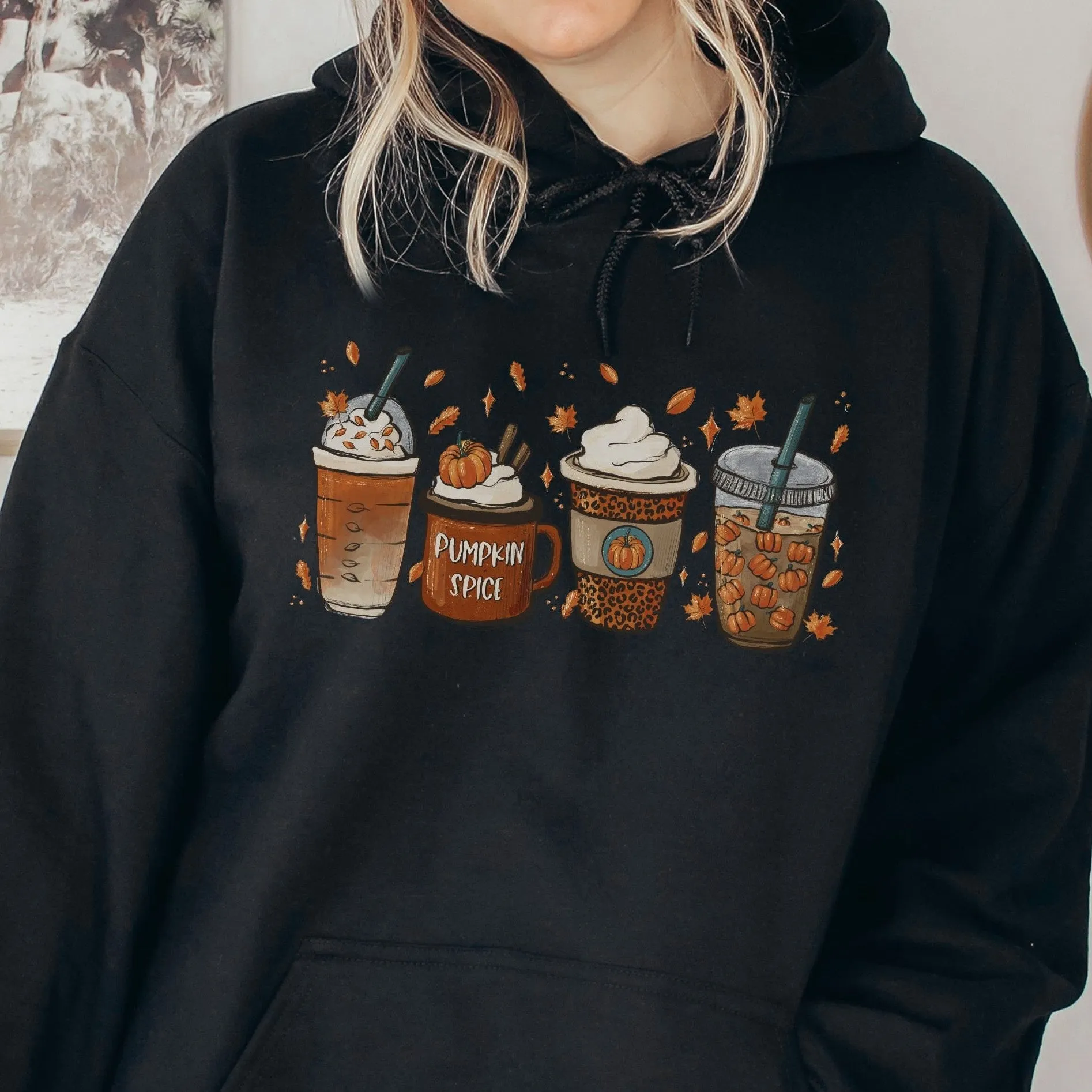 Halloween Pumpkin Graphic Print Women's Hoodie Sweatshirt sold by Shopnova product image thumbnail 2