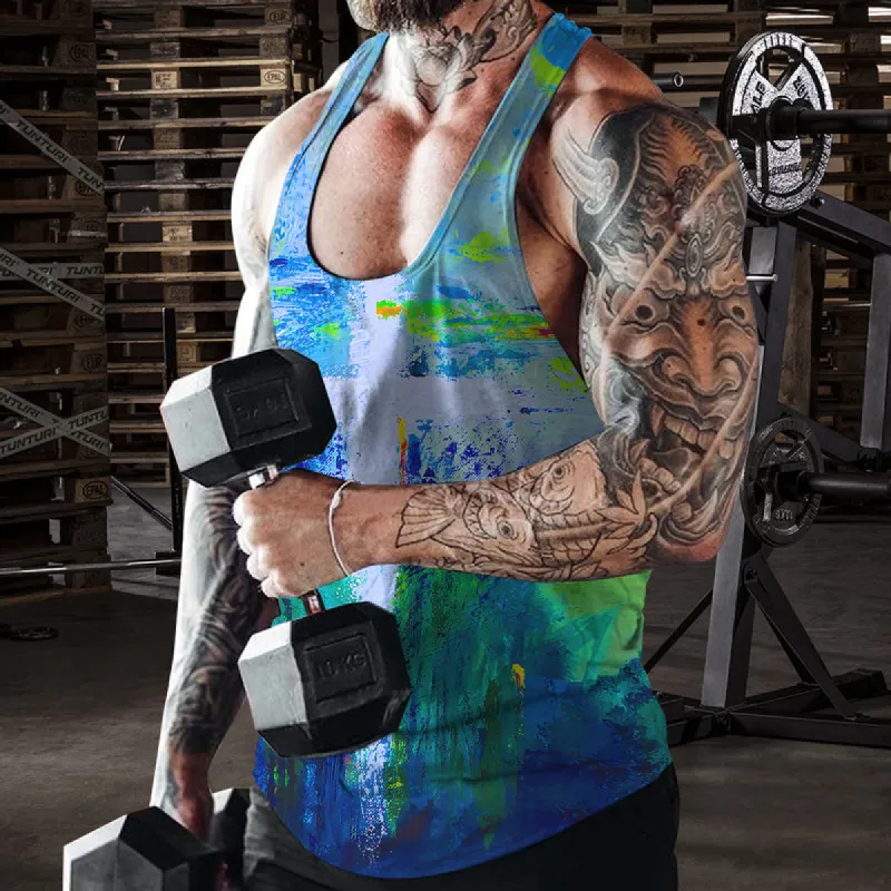 Feature Easter Tie Dye Cross Pattern Trend Street Casual Tank Top sold by Shopnova