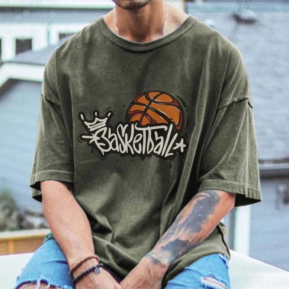NOVAROPA™ Basketball Print Men's Cotton T-shirt sold by Shopnova product image thumbnail 5