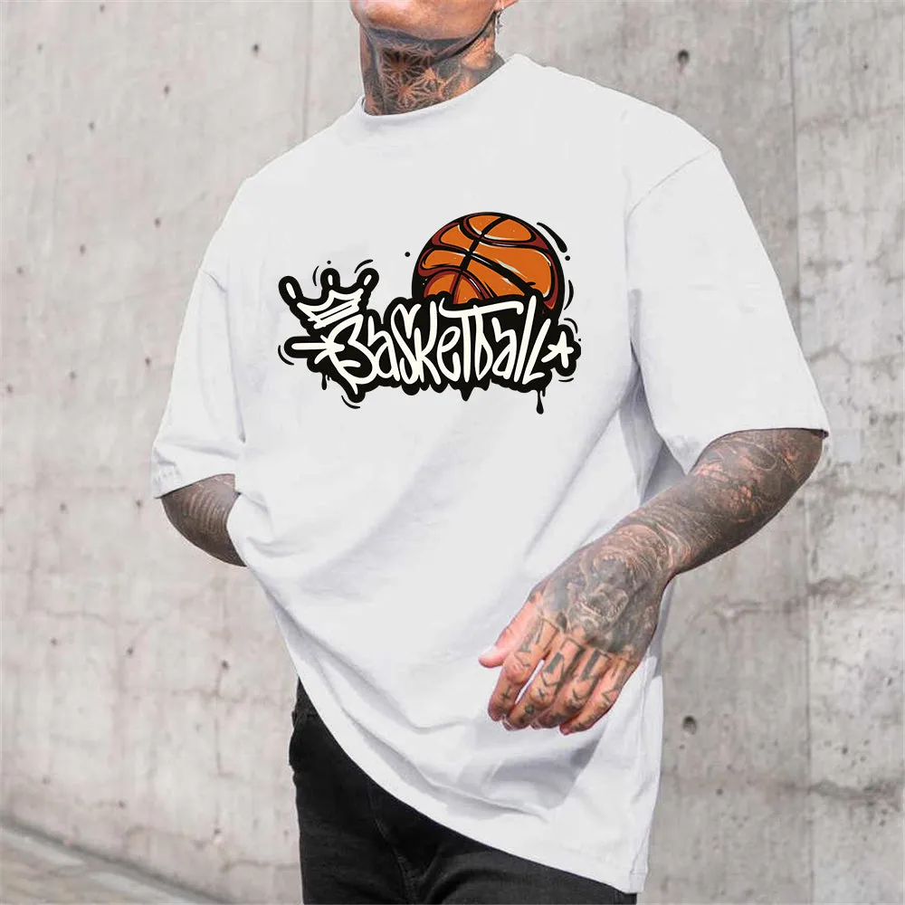 NOVAROPA™ Basketball Print Men's Cotton T-shirt sold by Shopnova product image thumbnail 4