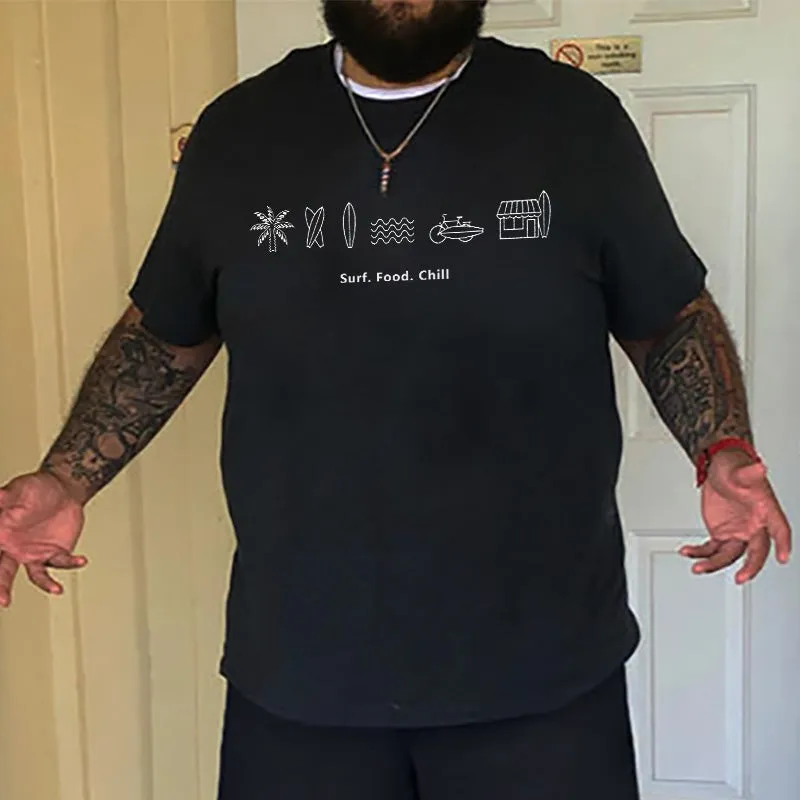 Surf, Food, Chill, Men's Doodle T-shirt sold by Shopnova product image thumbnail 2