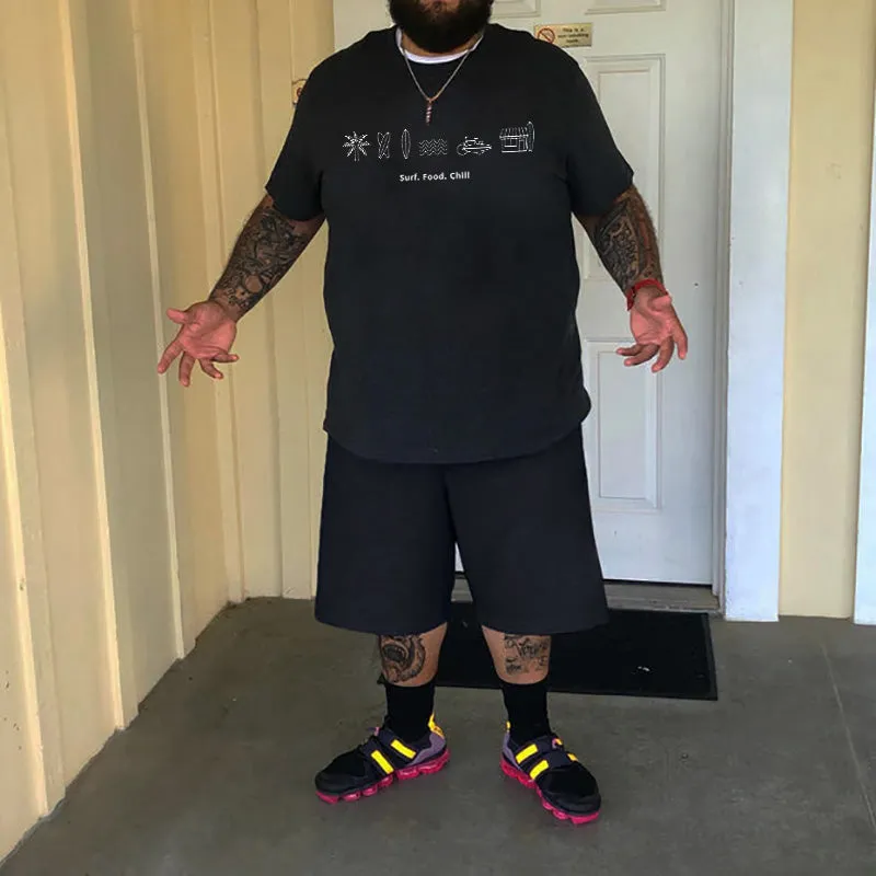 Surf, Food, Chill, Men's Doodle T-shirt sold by Shopnova product image thumbnail 3