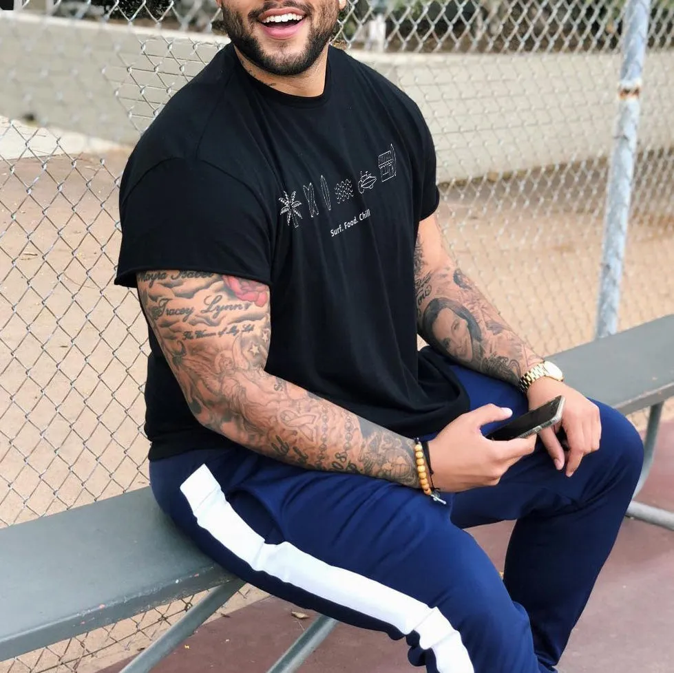 Surf, Food, Chill, Men's Doodle T-shirt sold by Shopnova product image thumbnail 4