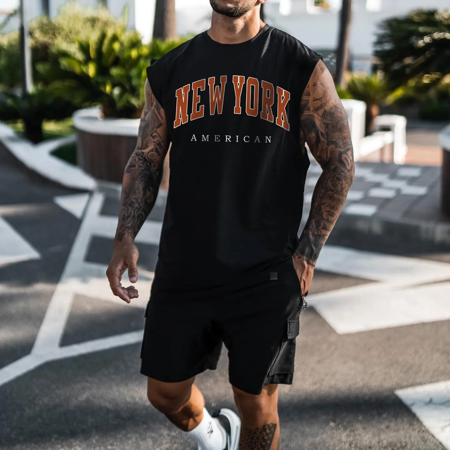 New York Men's Streetwear Casual Tank Top sold by Shopnova