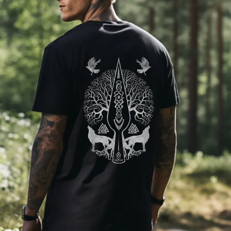 Life of Tree Yggdrasil Retro Viking Culture Graphic T-shirt sold by Shopnova