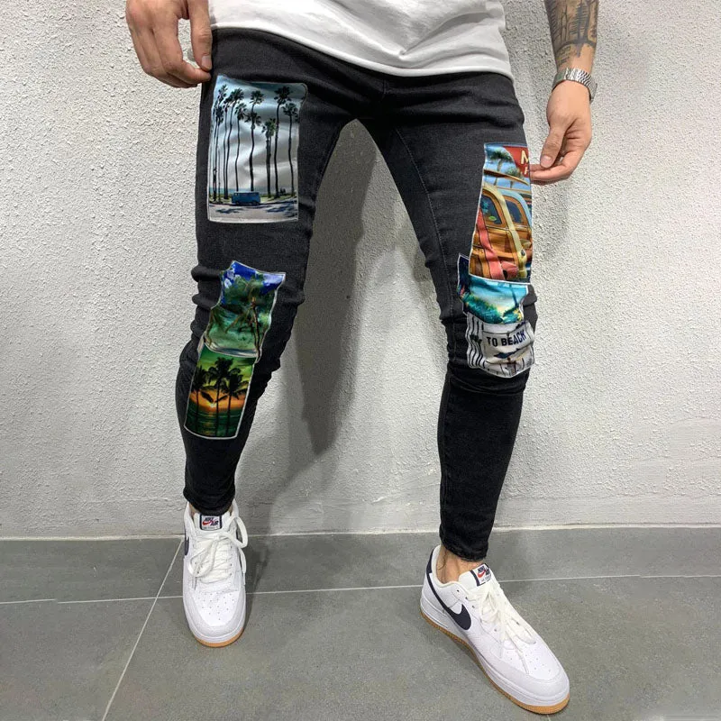 Ripped denim chinos sold by Shopnova
