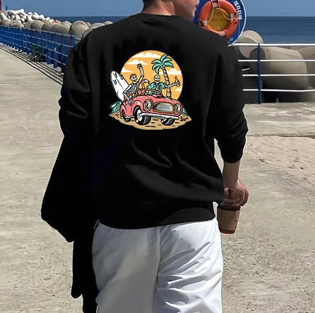 Surfing Graphic Print Men's Sweatshirt sold by Shopnova