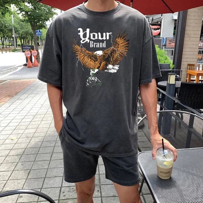 Eagle Graphic Print Casual Men's T-Shirt sold by Shopnova