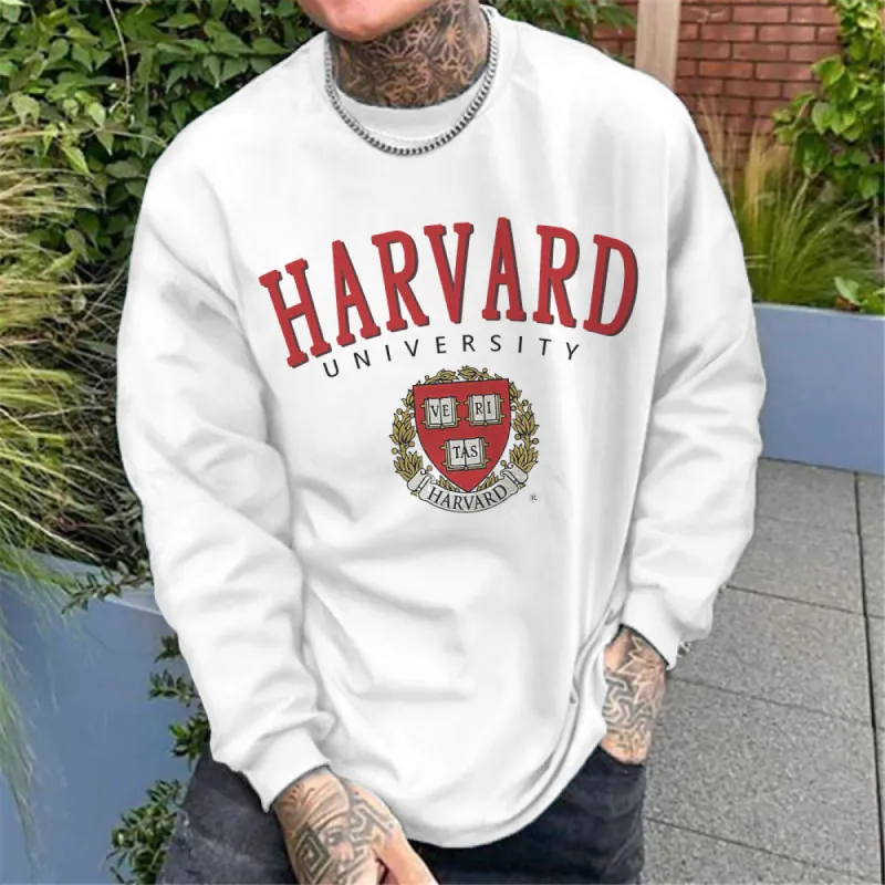 Harvard Men's Casual Round Neck Long Sleeve T-shirts -A sold by Shopnova