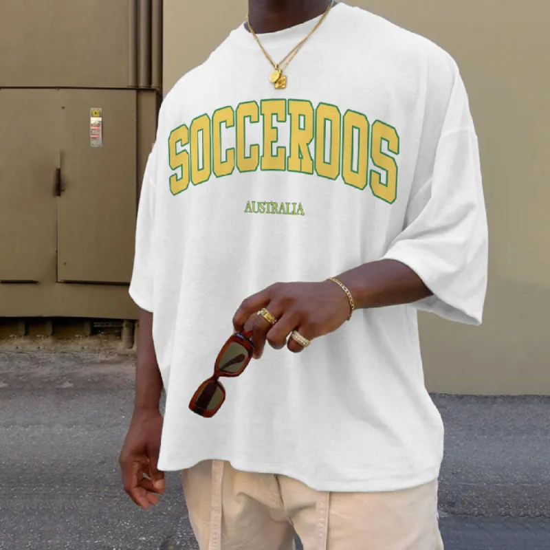 Australia Men's Soccer Print Short Sleeve T-Shirts sold by Shopnova