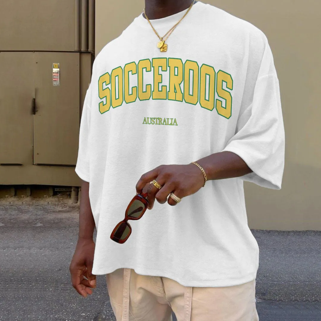 Australia Men's Soccer Print Short Sleeve T-Shirts sold by Shopnova