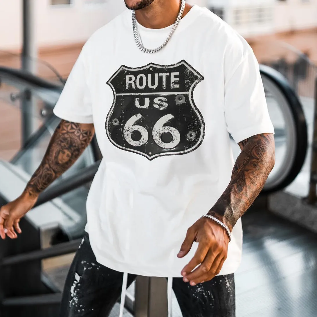 US Route 66 Historical Sign Men's T-Shirts sold by Shopnova