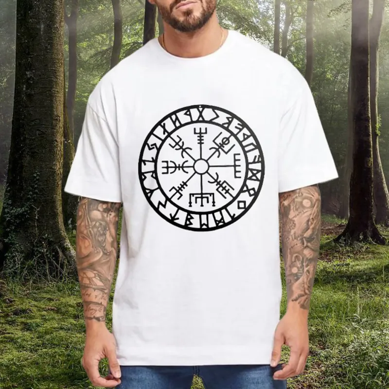 Viking Runes Men's Retro Graphic T-shirt sold by Shopnova