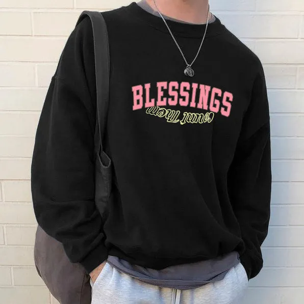 Blessings Men's Oversized Crew Neck Sweatshirt sold by Shopnova product image thumbnail 2