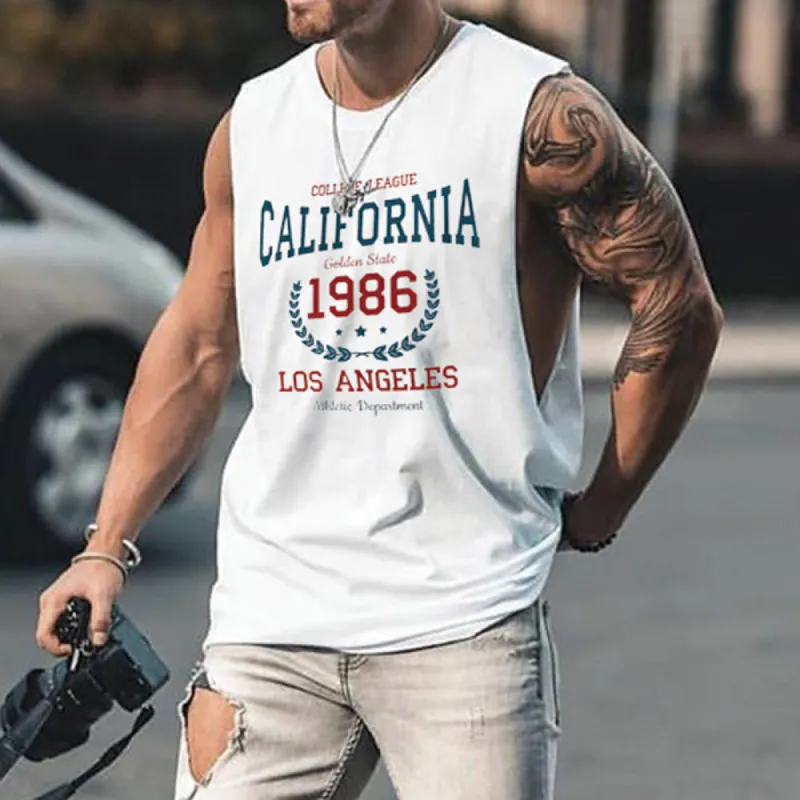 Alphabet Graphic Print Athleisure Men's Tank Top sold by Shopnova