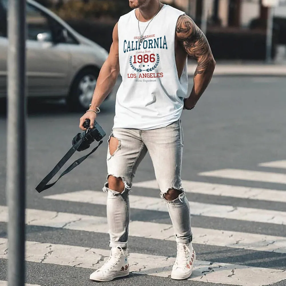 Alphabet Graphic Print Athleisure Men's Tank Top sold by Shopnova product image thumbnail 2