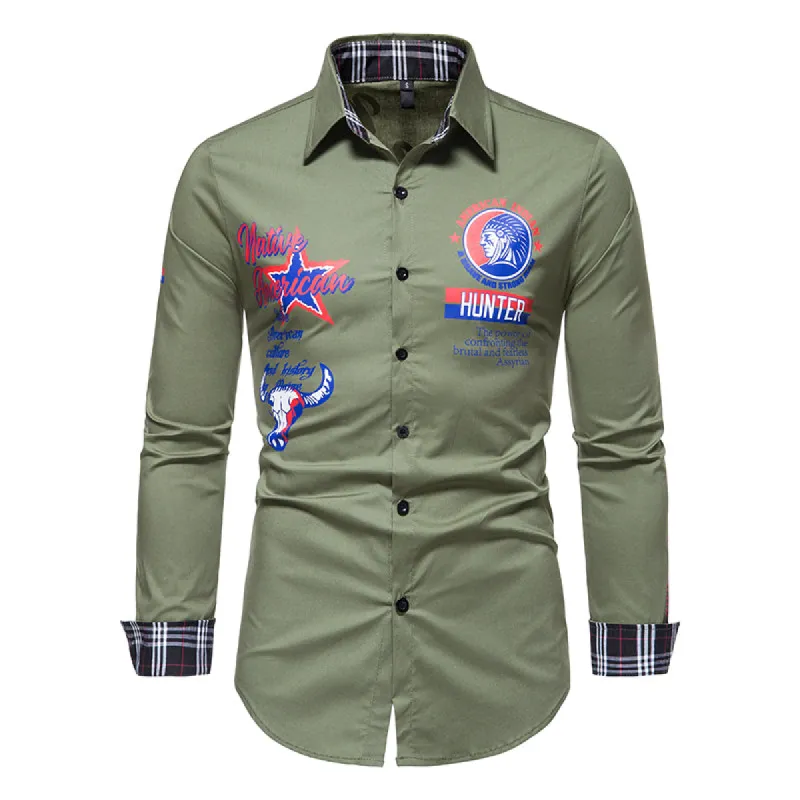 Casual Solid Color Printed Shirt sold by Shopnova