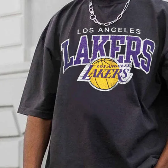 Men Street Loose Fit Drop Shoulder Crew Neck T-Shirt sold by Shopnova product image thumbnail 2