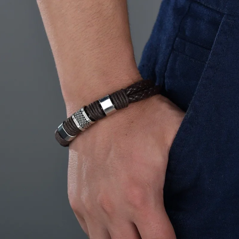 Fashion Men's Braided Statement Bracelet sold by Shopnova