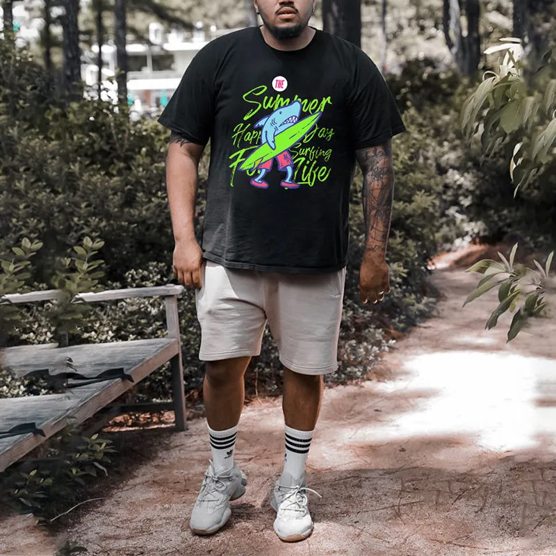 Men's Lovely Shark Sea Animal Surfing Printed T-shirt sold by Shopnova product image thumbnail 3