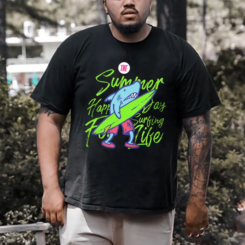 Men's Lovely Shark Sea Animal Surfing Printed T-shirt sold by Shopnova product image thumbnail 2