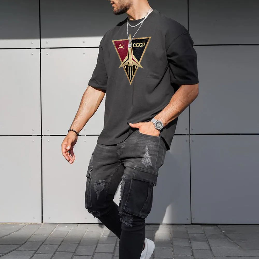 Cosmos CCCP Former USSR Spaceship Satellite Graphic Print Men's T-shirt sold by Shopnova product image thumbnail 2