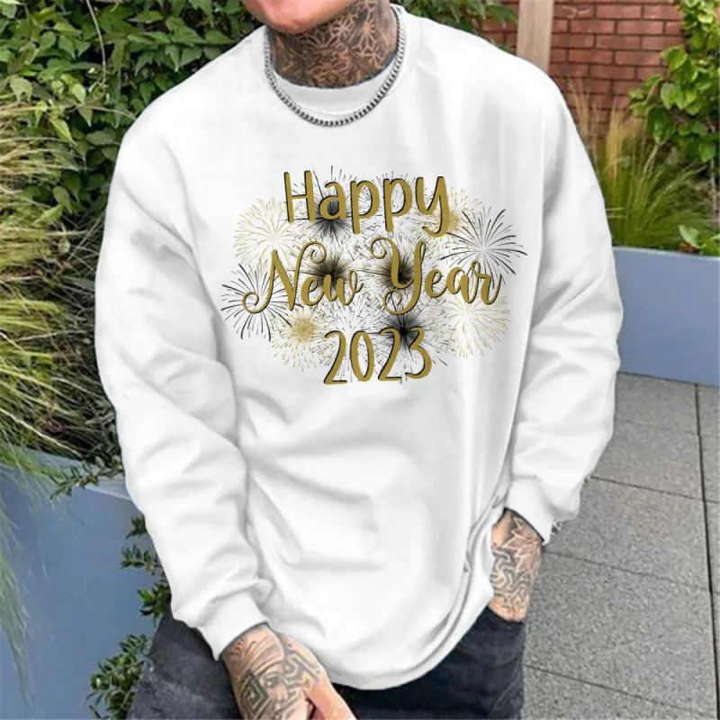 Clearance-2023 Happy New Year Men's Long Sleeve T-Shirts sold by Shopnova