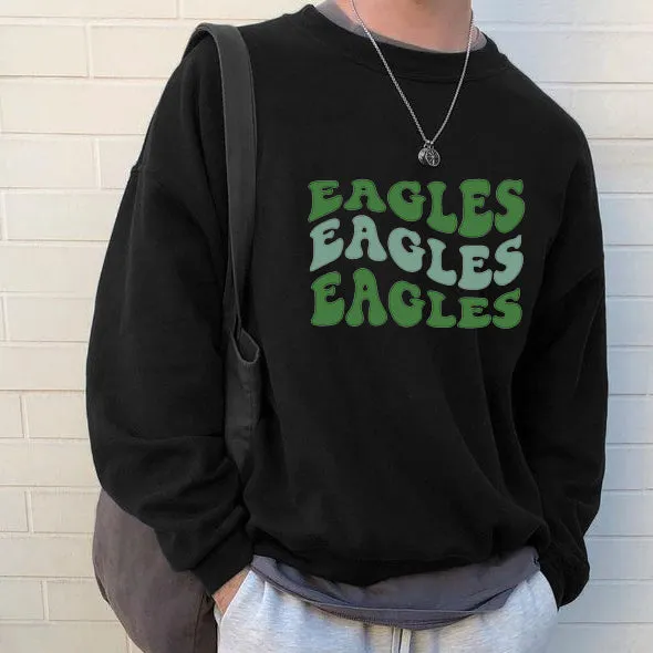 Eagles Letter Print Men's Crew Neck Sweatshirt sold by Shopnova product image thumbnail 3