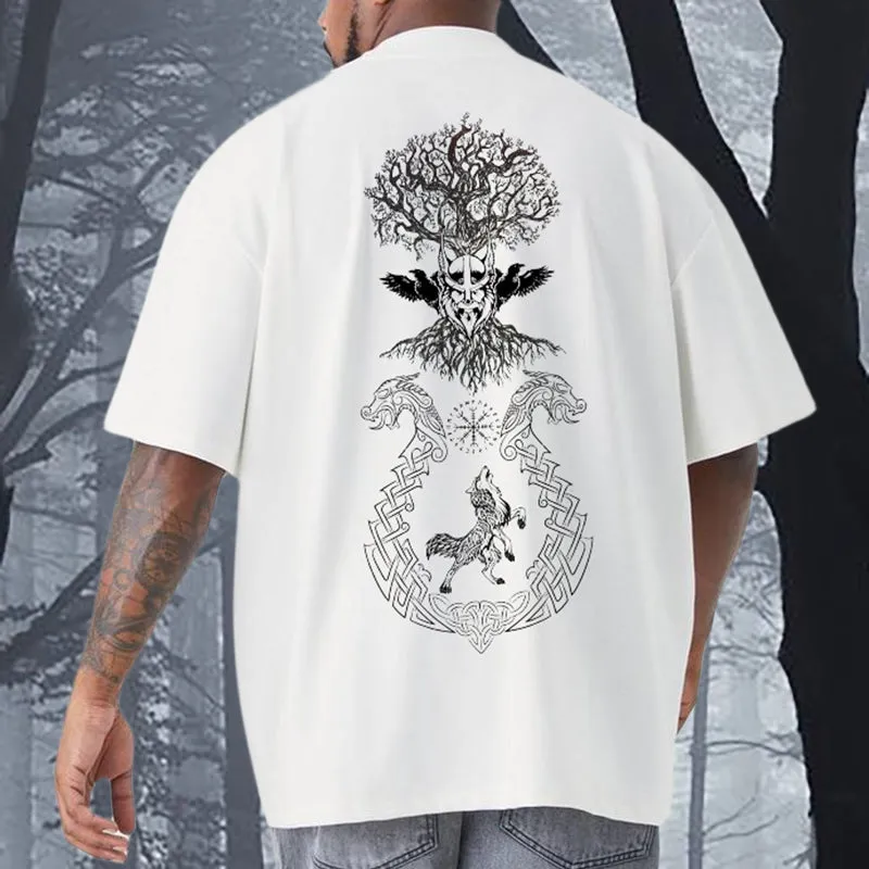 Retro Viking Culture Graphic Short Sleeve T-shirt sold by Shopnova product image thumbnail 2