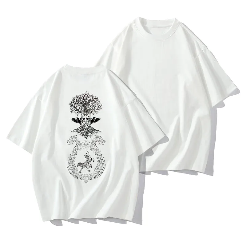 Retro Viking Culture Graphic Short Sleeve T-shirt sold by Shopnova product image thumbnail 5