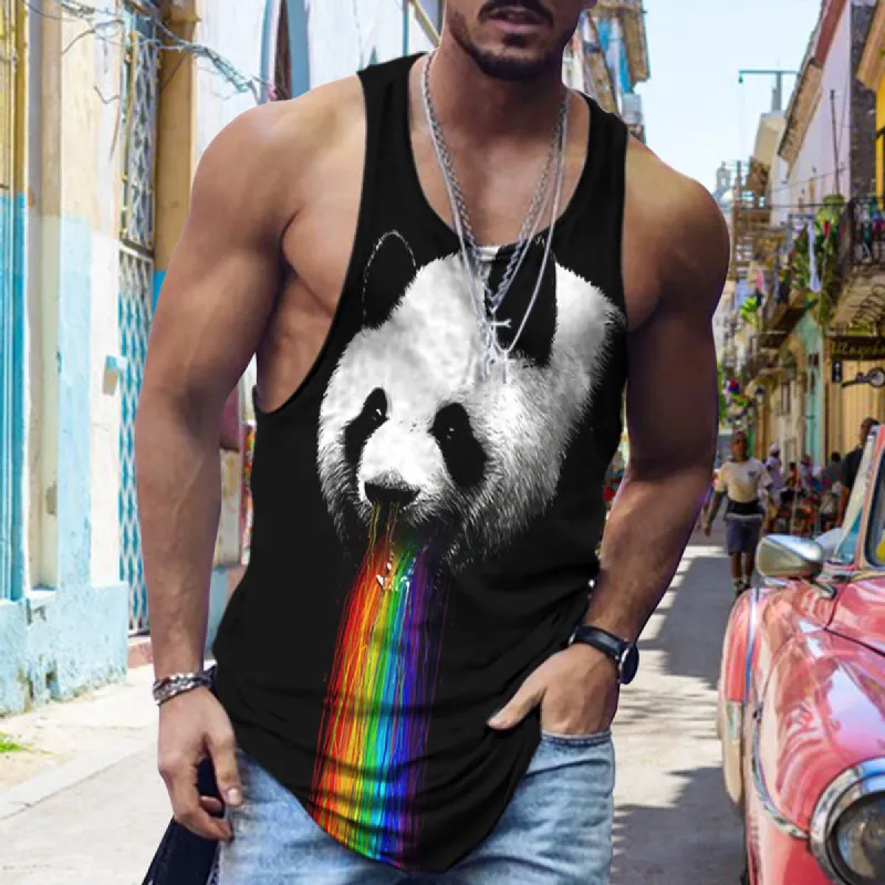 Street Trend Panda Print Casual Tank Top sold by Shopnova