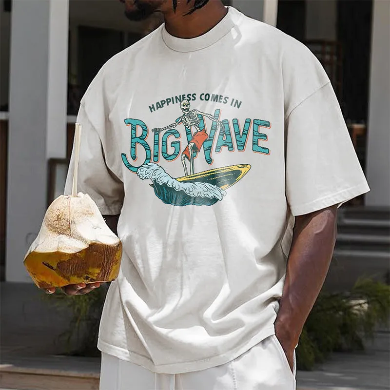 Men's Skeleton Surfer Endless Wave Tee sold by Shopnova
