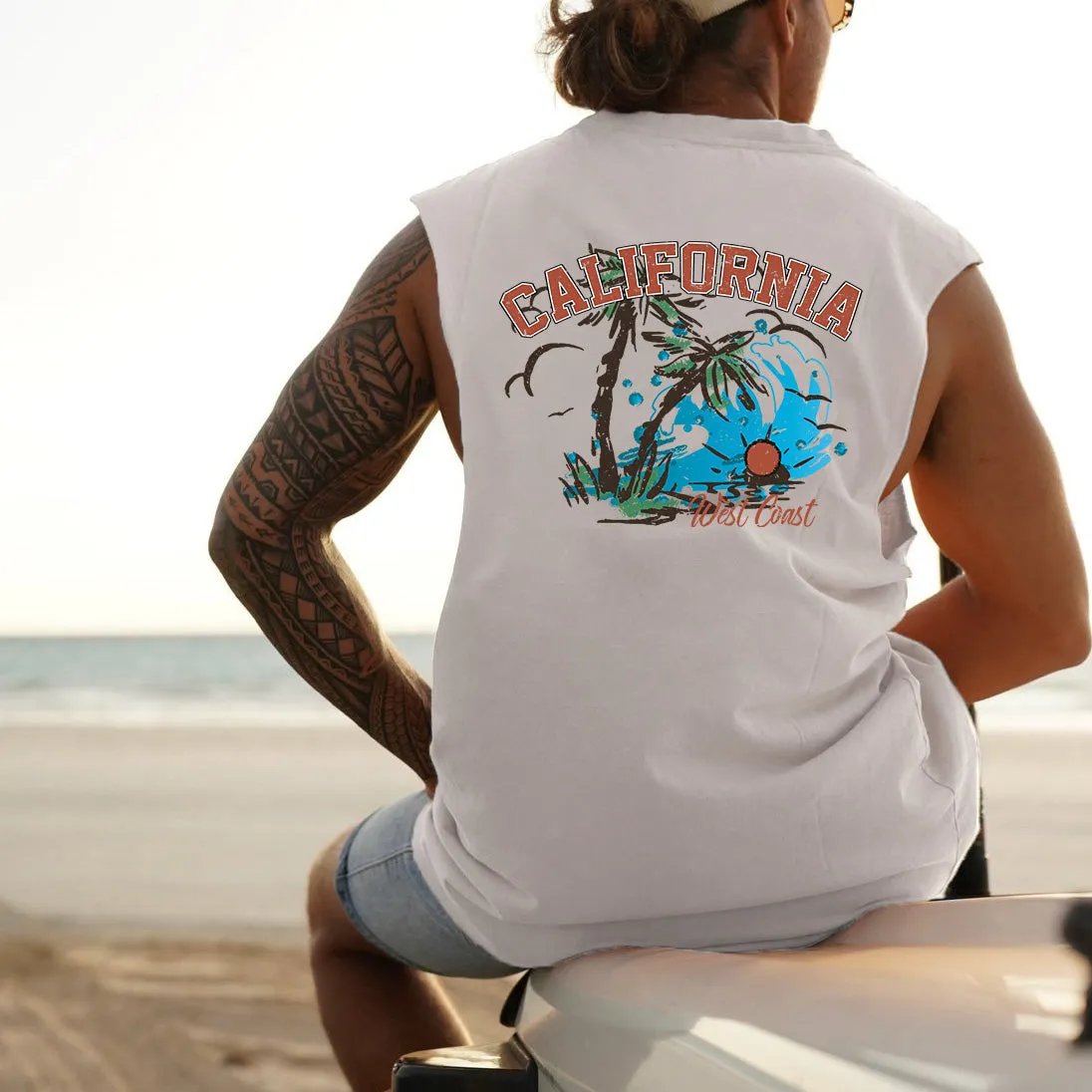 NOVAROPA™ California West Coast Men's Beach Tank Top-B sold by Shopnova