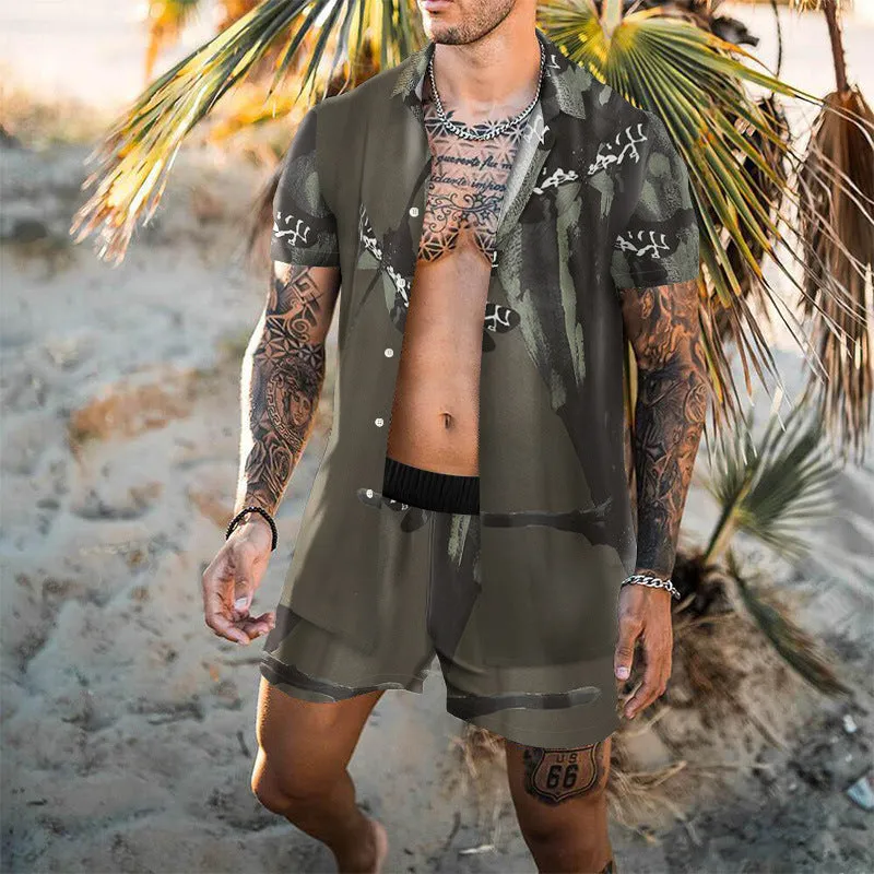 Digital Print Fashion Casual Vacation Two-piece Suit sold by Shopnova