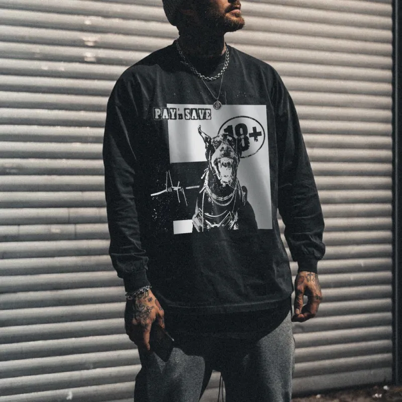 Doberma Men's Dog Print Long Sleeve T-Shirts-A sold by Shopnova