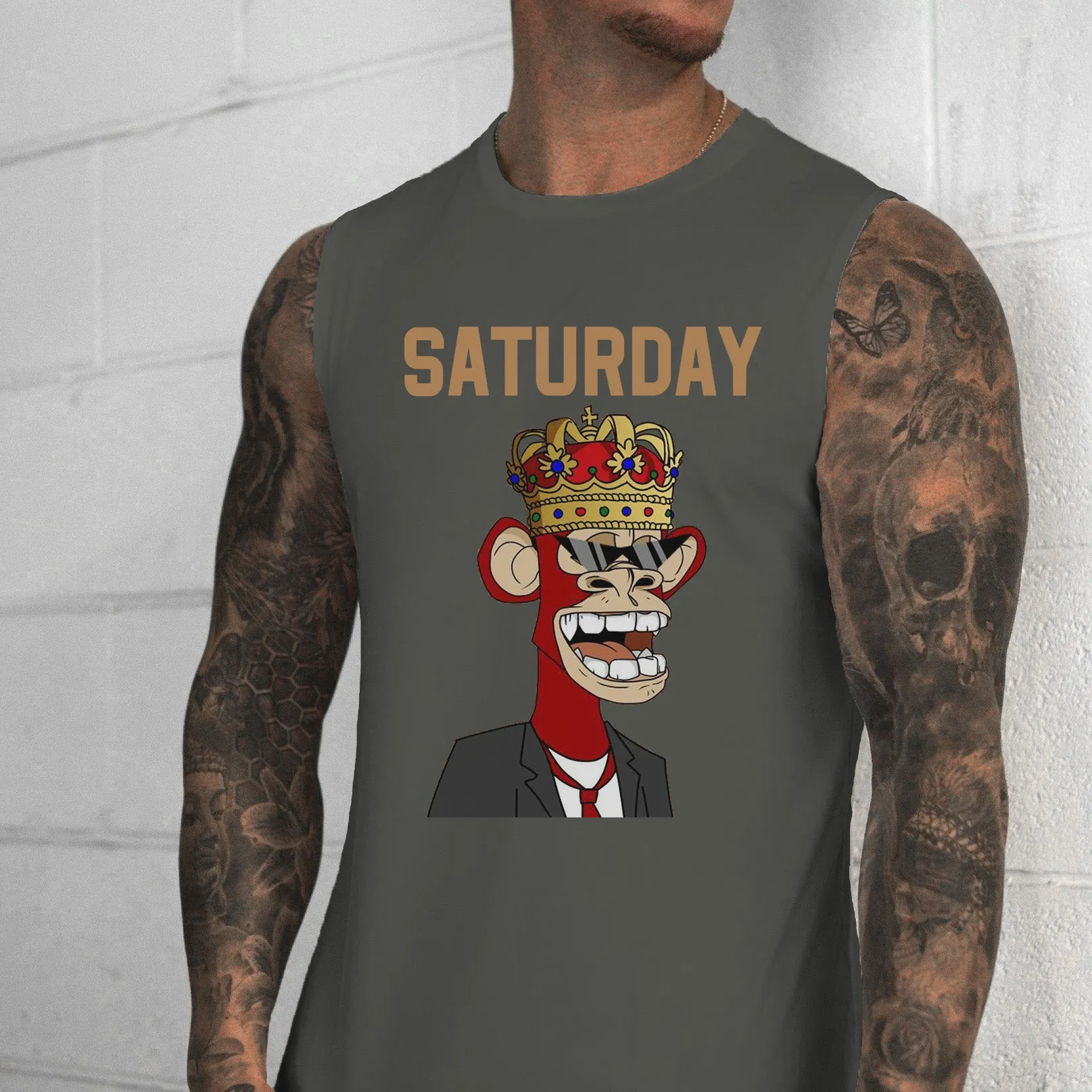 Saturday Alphabet Graphic Print Men's Tank Top sold by Shopnova product image thumbnail 5