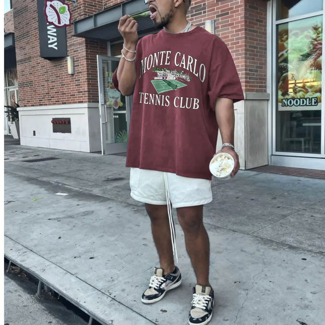 Alphabet Graphic Print Men's Short Sleeve T-Shirt sold by Shopnova product image thumbnail 2