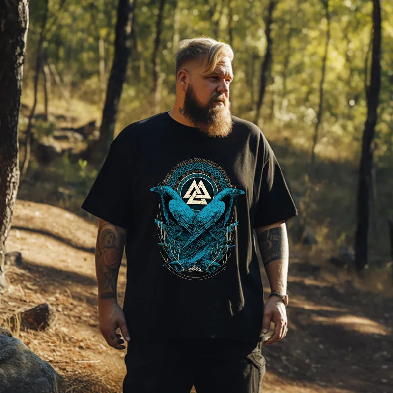 Odin's Ravens and Valknut Celtic Elements Viking Tee sold by Shopnova product image thumbnail 5