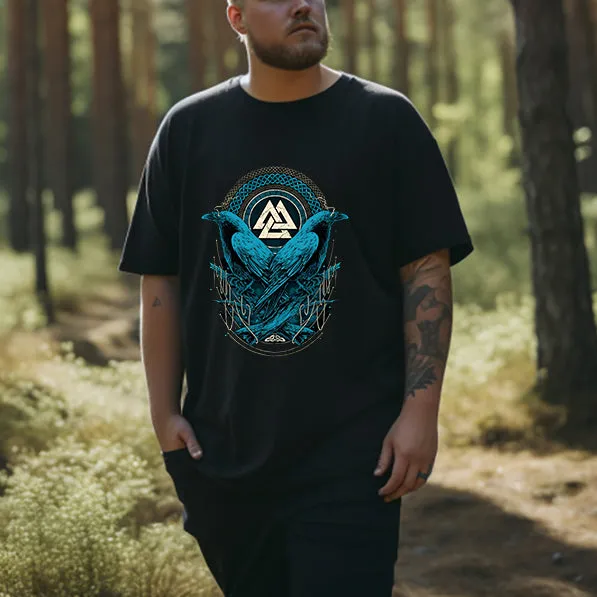 Odin's Ravens and Valknut Celtic Elements Viking Tee sold by Shopnova product image thumbnail 2
