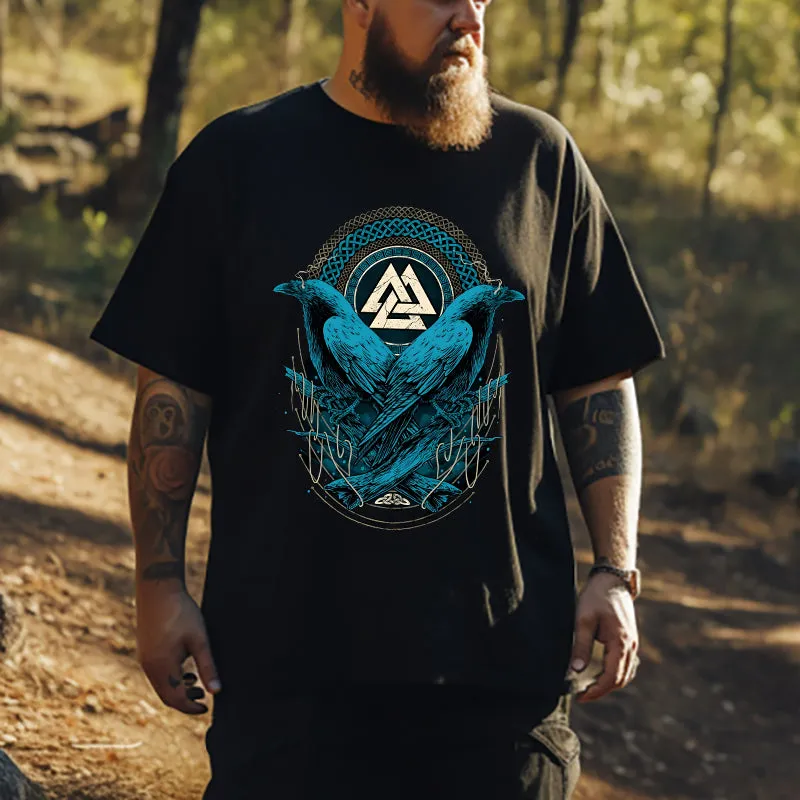 Odin's Ravens and Valknut Celtic Elements Viking Tee sold by Shopnova product image thumbnail 4
